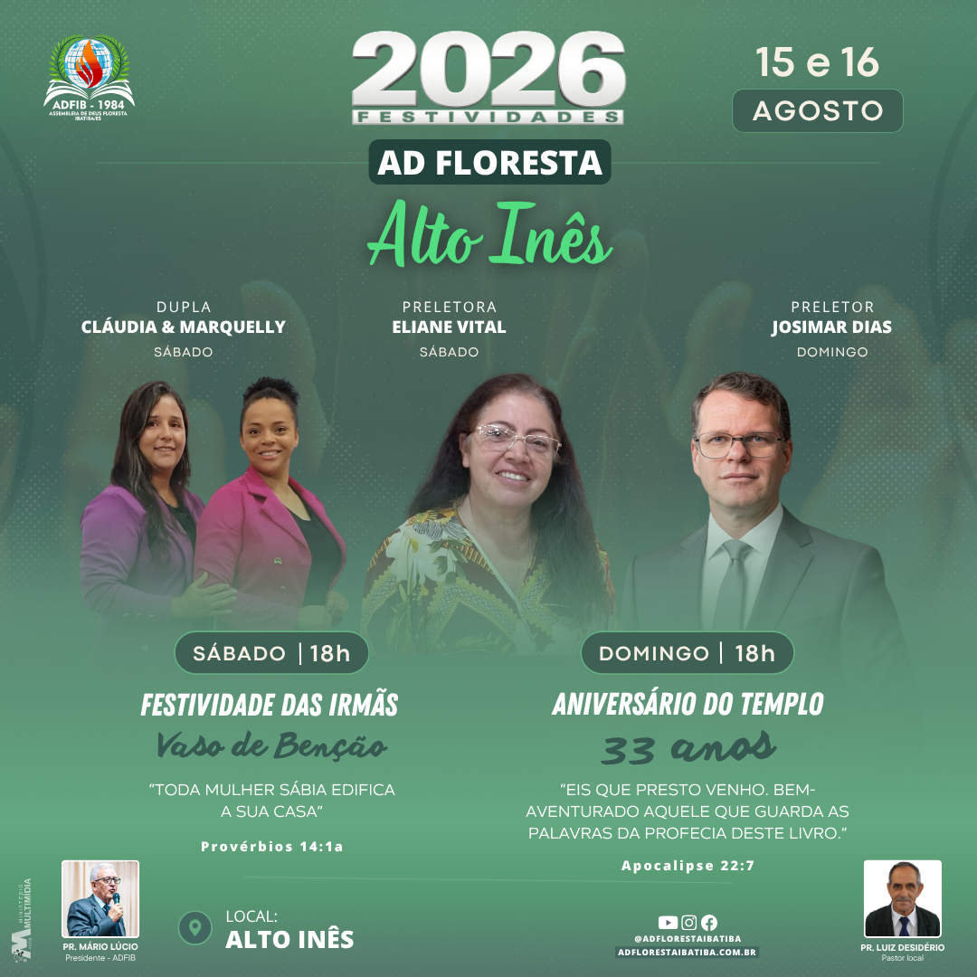 Festividade  2026 - AD Floresta Alto Inês