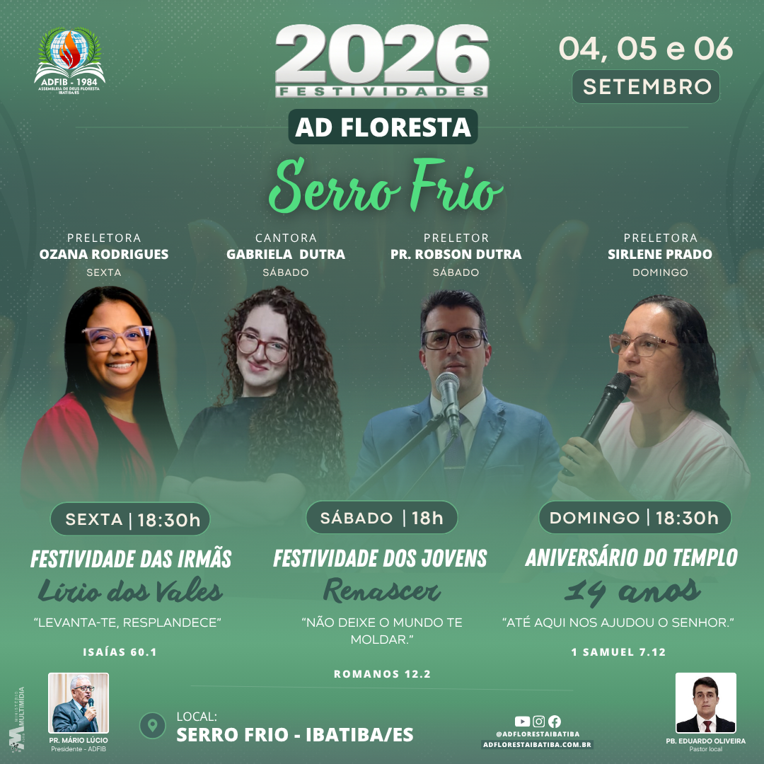Festividade  2026 - AD Floresta Serro Frio