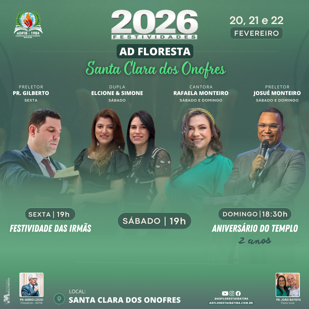 Festividade  2026 - AD Floresta Santa Clara dos Onofres